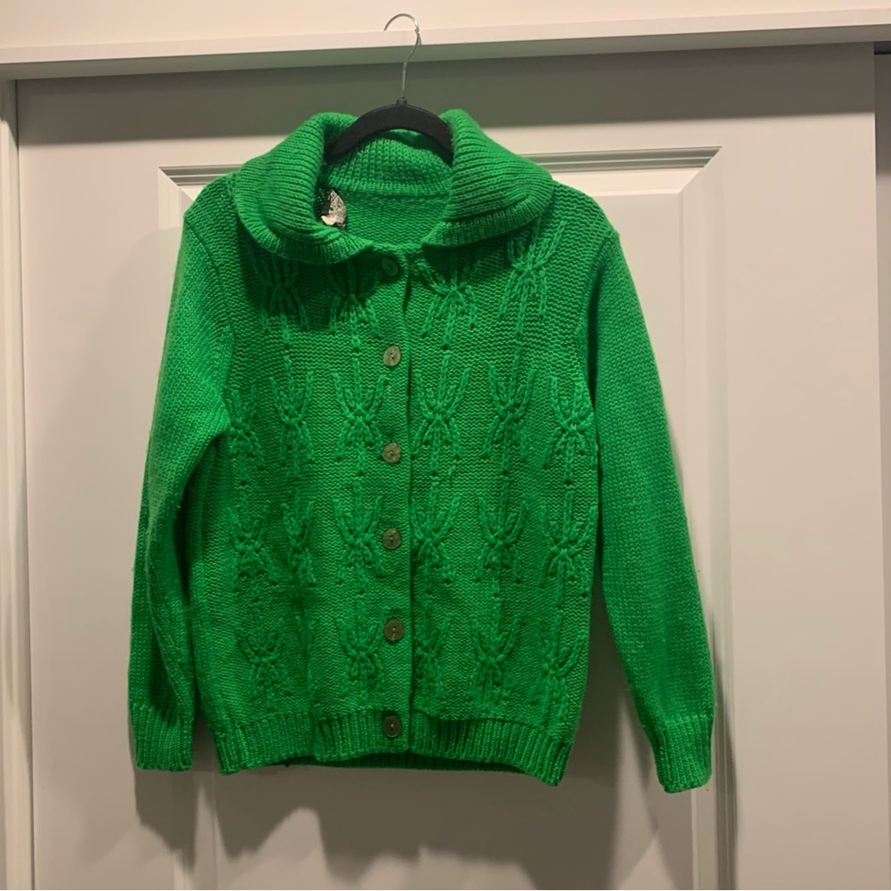 100% vintage wool sears Mary Lewis 40 fits M/L best vibrant green